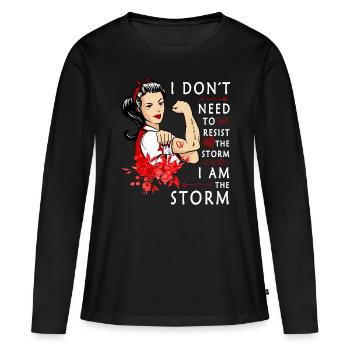 Résister aux maladies cardiaques - T-shirt manches longues Premium bio Femme - noir - Devant - Julia (174cm)