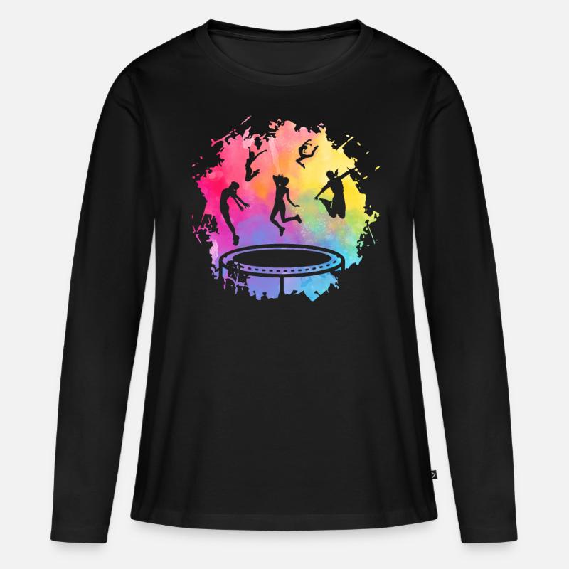 Trampolin - Frauen Premium Bio Langarmshirt - Schwarz