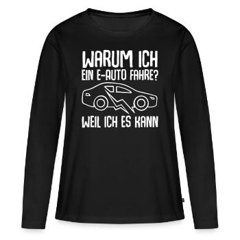 E-Auto Elektroauto - Frauen Premium Bio Langarmshirt - Schwarz - Vorne - Julia (174cm)