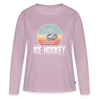 Eishockey Hockey sur glace - T-shirt manches longues Premium bio Femme - rose poudré - Devant - Julia (174cm)