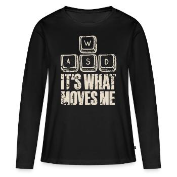 Joueur de jeu sur PC - T-shirt manches longues Premium bio Femme - noir - Devant - Julia (174cm)