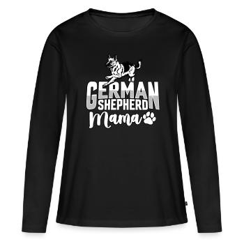 Deutscher Schäferhund Mama - Frauen Premium Bio Langarmshirt - Schwarz - Vorne - Julia (174cm)