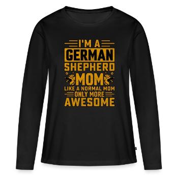 Ich bin Mutter eines Deutschen Schäferhundes - Frauen Premium Bio Langarmshirt - Schwarz - Vorne - Julia (174cm)