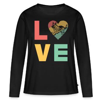Deutscher Schäferhund - Frauen Premium Bio Langarmshirt - Schwarz - Vorne - Julia (174cm)
