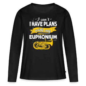 Drôle de fanfare de cuivres Euphonium - T-shirt manches longues Premium bio Femme - noir - Devant - Julia (174cm)