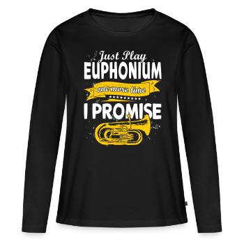 Drôle de fanfare de cuivres Euphonium - T-shirt manches longues Premium bio Femme - noir - Devant - Julia (174cm)