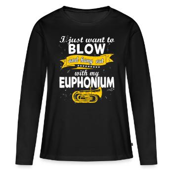 Drôle de fanfare de cuivres Euphonium - T-shirt manches longues Premium bio Femme - noir - Devant - Julia (174cm)