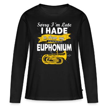 Drôle de fanfare de cuivres Euphonium - T-shirt manches longues Premium bio Femme - noir - Devant - Julia (174cm)