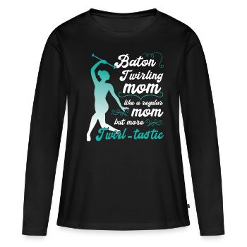 Gymnastics Dance Baton Whirling Gymnastics - Women's Premium Organic Long Sleeve Shirt - black - Front - Julia (174cm)