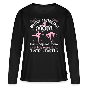 Gymnastics Dance Baton Whirling Gymnastics - Women's Premium Organic Long Sleeve Shirt - black - Front - Julia (174cm)