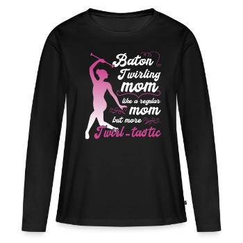 Gymnastics Dance Baton Whirling Gymnastics - Women's Premium Organic Long Sleeve Shirt - black - Front - Julia (174cm)
