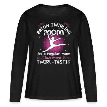 Gymnastics Dance Baton Whirling Gymnastics - Women's Premium Organic Long Sleeve Shirt - black - Front - Julia (174cm)
