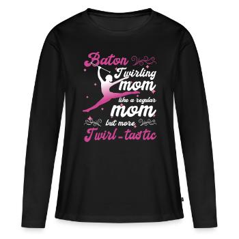 Gymnastics Dance Baton Whirling Gymnastics - Women's Premium Organic Long Sleeve Shirt - black - Front - Julia (174cm)