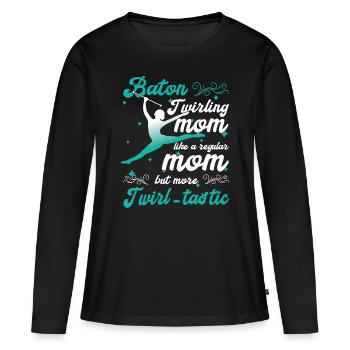 Gymnastics Dance Baton Whirling Gymnastics - Women's Premium Organic Long Sleeve Shirt - black - Front - Julia (174cm)