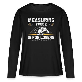 Flooring carpet installers - Women's Premium Organic Long Sleeve Shirt - black - Front - Julia (174cm)