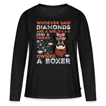 Boxeur - T-shirt manches longues Premium bio Femme - noir - Devant - Julia (174cm)