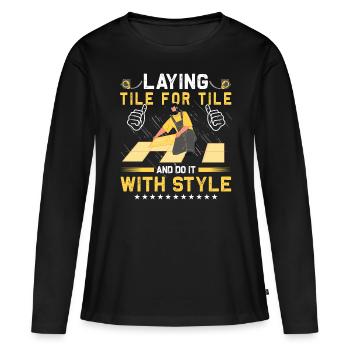Flooring carpet installers - Women's Premium Organic Long Sleeve Shirt - black - Front - Julia (174cm)