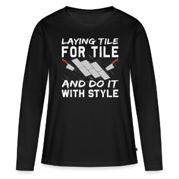 Flooring carpet installers - Women's Premium Organic Long Sleeve Shirt - black - Front - Julia (174cm)
