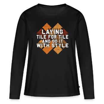 Flooring carpet installers - Women's Premium Organic Long Sleeve Shirt - black - Front - Julia (174cm)