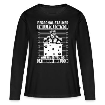 Pitbull Personal Stalker - T-shirt manches longues Premium bio Femme - noir - Devant - Julia (174cm)