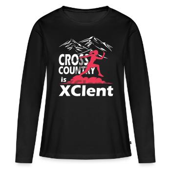 XC running present for men and women - Frauen Premium Bio Langarmshirt - Schwarz - Vorne - Julia (174cm)