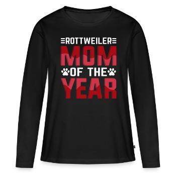 Maman de l’année Rottweiler - T-shirt manches longues Premium bio Femme - noir - Devant - Julia (174cm)