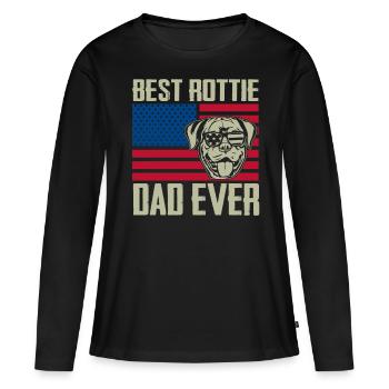 Meilleur papa pourri de tous les temps - T-shirt manches longues Premium bio Femme - noir - Devant - Julia (174cm)
