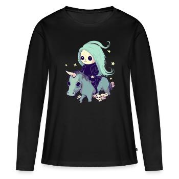 Pastell Goth Kawaii Süßes - Frauen Premium Bio Langarmshirt - Schwarz - Vorne - Julia (174cm)