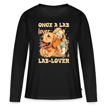 Une fois un amateur de labo toujours un amoureux du labo - T-shirt manches longues Premium bio Femme - noir - Devant - Julia (174cm)