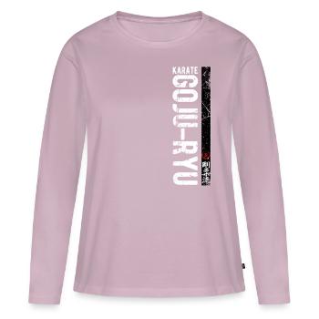 Karaté Goju Ryu Kanji Art Martial Japon - T-shirt manches longues Premium bio Femme - rose poudré - Devant - Julia (174cm)