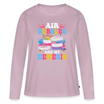Cool Artist Art Acrylic Painting Casting Color - T-shirt manches longues Premium bio Femme - rose poudré - Devant - Julia (174cm)