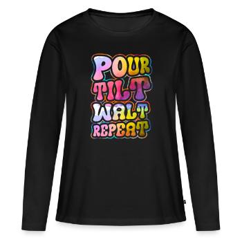Cool Artist Art Acrylic Painting Casting Color - T-shirt manches longues Premium bio Femme - noir - Devant - Julia (174cm)