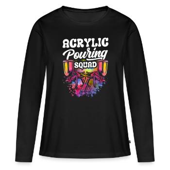 Artiste cool Art Acrylique Peintre Casting Couleur - T-shirt manches longues Premium bio Femme - noir - Devant - Julia (174cm)