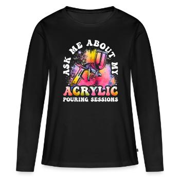 Cool Artist Art Acrylic Painting Casting Color - T-shirt manches longues Premium bio Femme - noir - Devant - Julia (174cm)