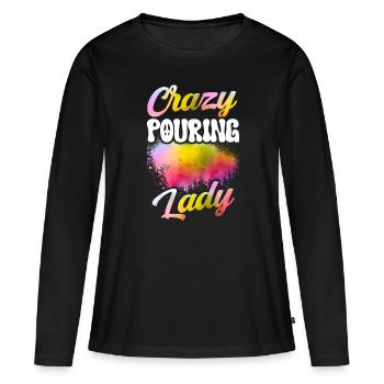 Cool Artist Art Acrylic Painting Casting Color - T-shirt manches longues Premium bio Femme - noir - Devant - Julia (174cm)