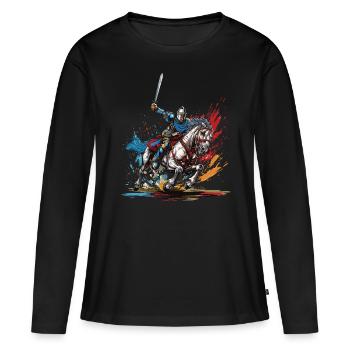 Fêtes de la Renaissance Médiéval - T-shirt manches longues Premium bio Femme - noir - Devant - Julia (174cm)