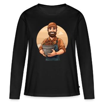 Ver de terre - Ver à main - Agriculteur - Ver - T-shirt manches longues Premium bio Femme - noir - Devant - Julia (174cm)