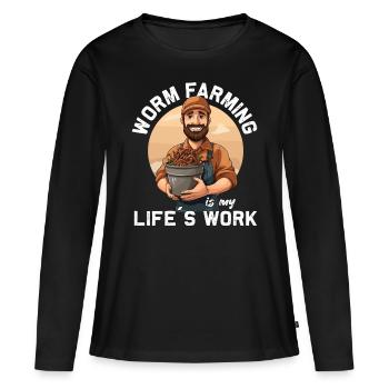 Ver de terre - Ver à main - Agriculteur - Ver - T-shirt manches longues Premium bio Femme - noir - Devant - Julia (174cm)
