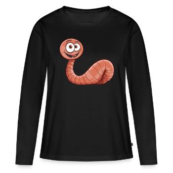 Ver de terre - Ver à main - Agriculteur - Ver - T-shirt manches longues Premium bio Femme - noir - Devant - Julia (174cm)
