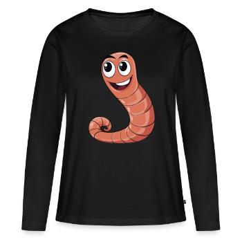 Ver de terre - Cultivateurs de vers - Compétences de ferme de vers - T-shirt manches longues Premium bio Femme - noir - Devant - Julia (174cm)