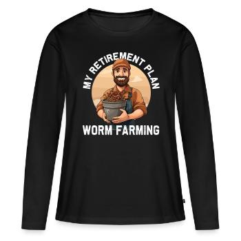 Ver de terre - Régime de retraite des producteurs de vers Élevage de vers - T-shirt manches longues Premium bio Femme - noir - Devant - Julia (174cm)