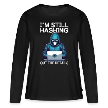 Analyste de piratage éthique Éthique - T-shirt manches longues Premium bio Femme - noir - Devant - Julia (174cm)