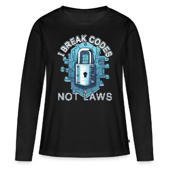 Analyste de piratage éthique Éthique - T-shirt manches longues Premium bio Femme - noir - Devant - Julia (174cm)