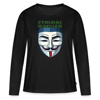 Analyste de piratage éthique Éthique - T-shirt manches longues Premium bio Femme - noir - Devant - Julia (174cm)
