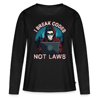 Analyste de piratage éthique Éthique - T-shirt manches longues Premium bio Femme - noir - Devant - Julia (174cm)