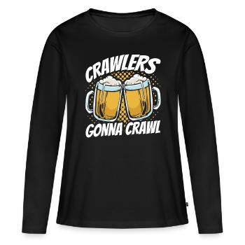 Crawled Pub Crawl Boire de l’alcool - T-shirt manches longues Premium bio Femme - noir - Devant - Julia (174cm)