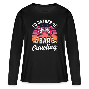 Crawled Pub Crawl Boire de l’alcool - T-shirt manches longues Premium bio Femme - noir - Devant - Julia (174cm)