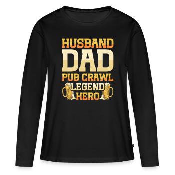 Crawled Pub Crawl Alcohol Drinking - Frauen Premium Bio Langarmshirt - Schwarz - Vorne - Julia (174cm)
