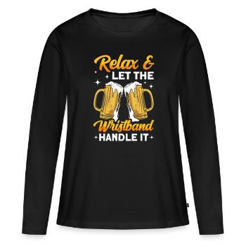 Crawled Pub Crawl Boire de l’alcool - T-shirt manches longues Premium bio Femme - noir - Devant - Julia (174cm)