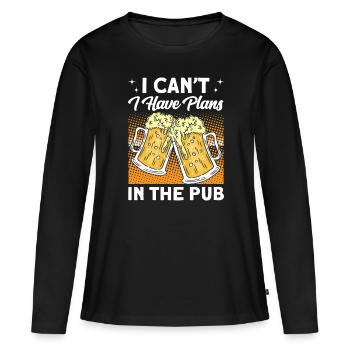 Crawled Pub Crawl Boire de l’alcool - T-shirt manches longues Premium bio Femme - noir - Devant - Julia (174cm)